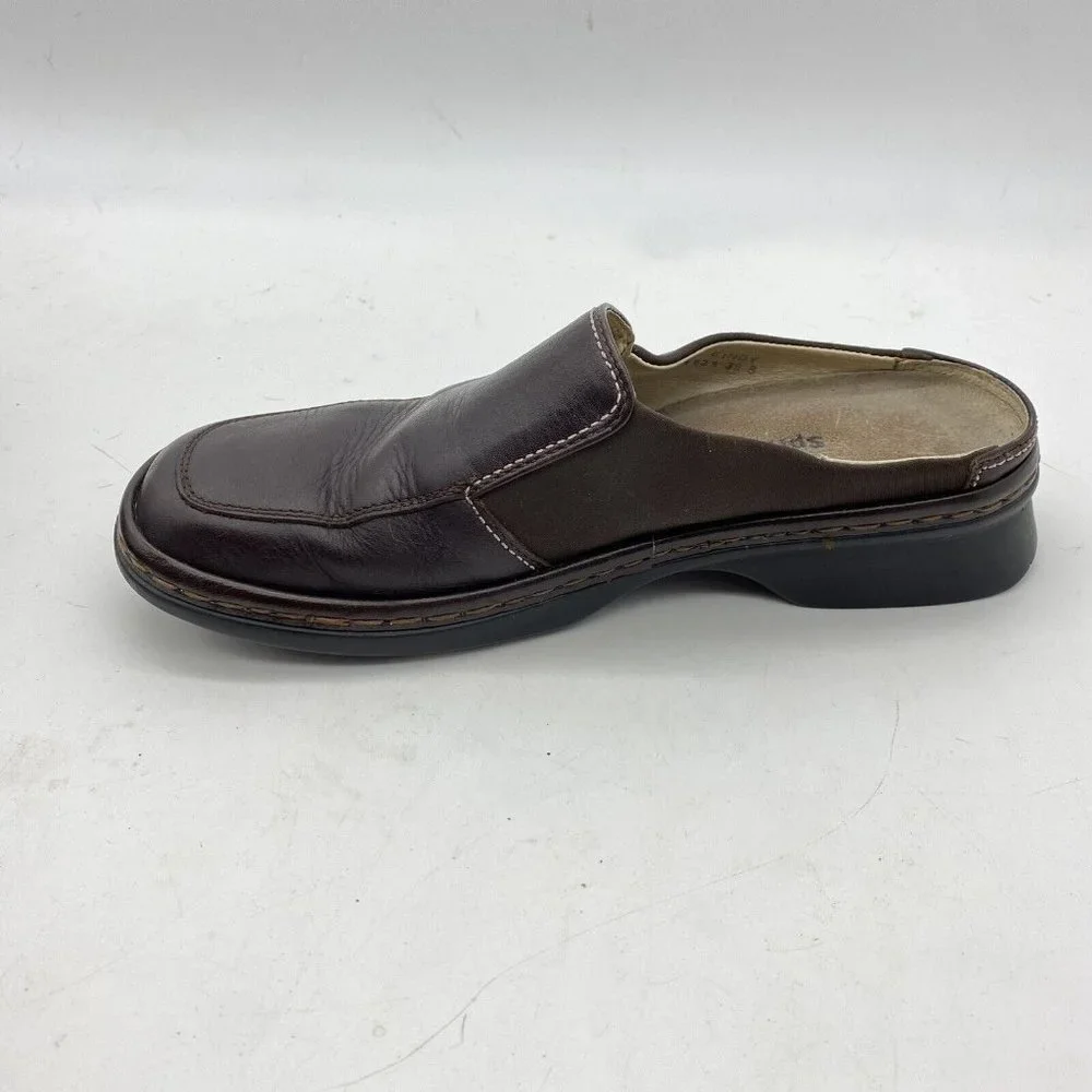 Spring Step‎ Shoes Women's 8 M Brown Leather Loafers Clogs Handmade Sole Causal